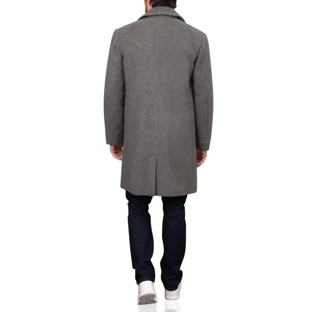 New Bagatelle Homme Wool Blend Single-Breasted Topcoat Charcoal Grey Large